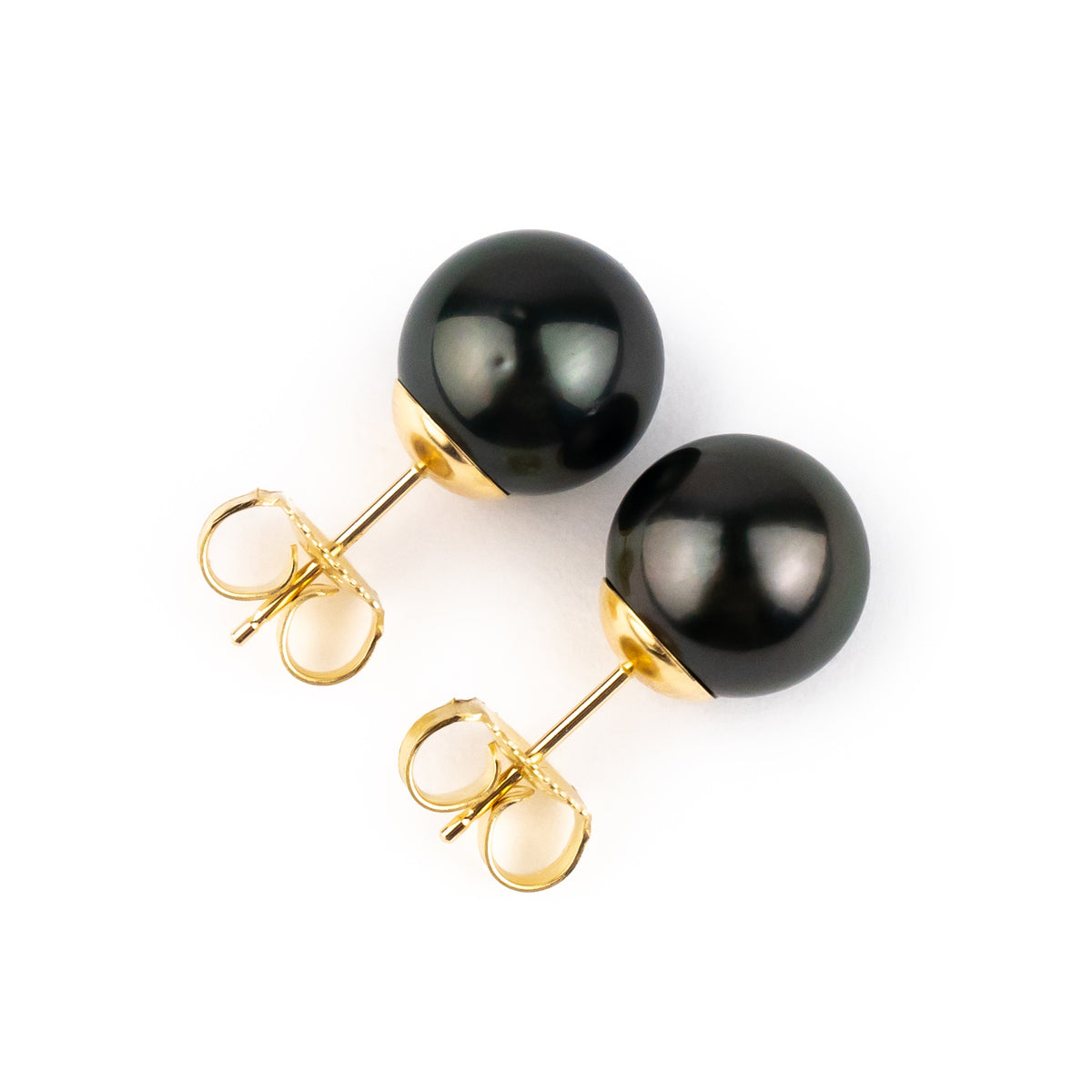 Eclipse Black 9.5-9.8mm Tahitian Pearl Stud Earrings