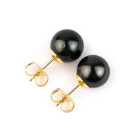 Eclipse Black 9.5-9.8mm Tahitian Pearl Stud Earrings