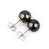 Eclipse Black 9.5-9.8mm Tahitian Pearl Stud Earrings