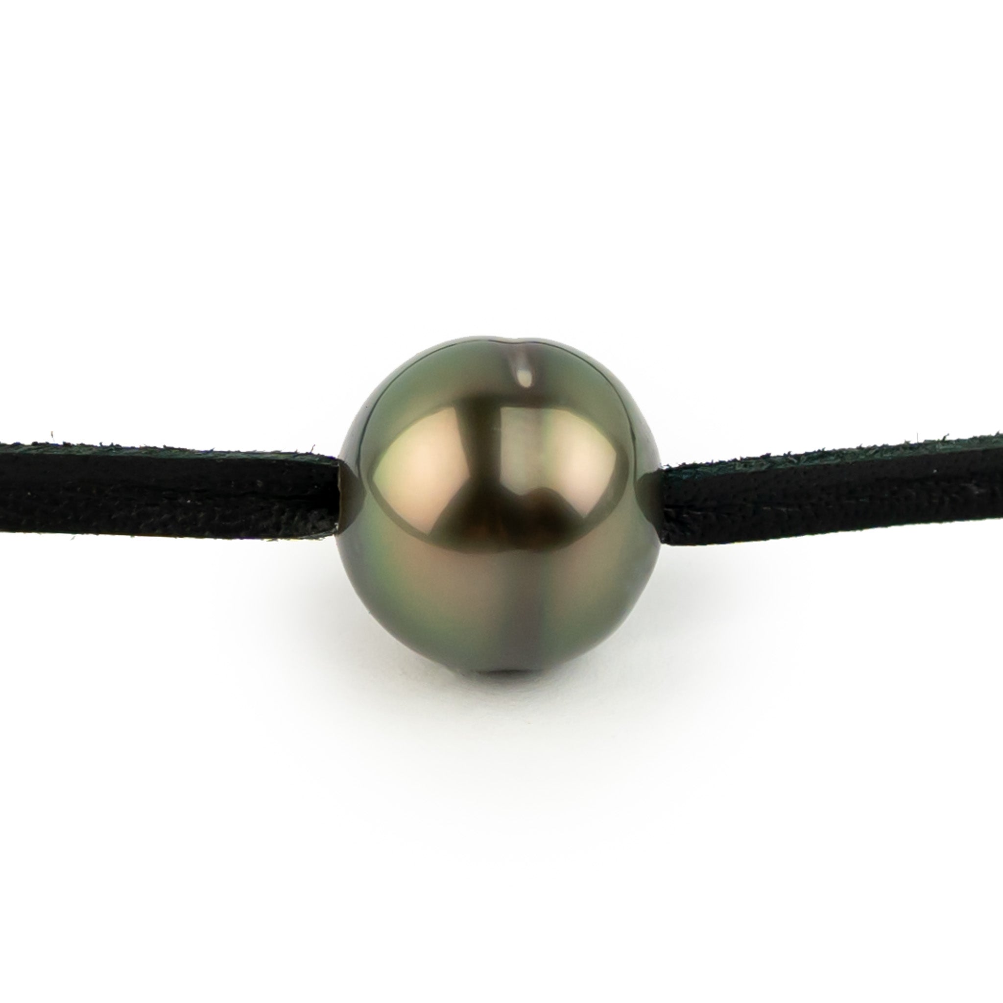 Dark Golden Green 11.3mm Circled Super Mana Necklace
