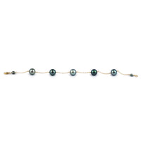 Blue Heaven Tahitian Pearl Tin Cup Bracelet on 14K Yellow Gold