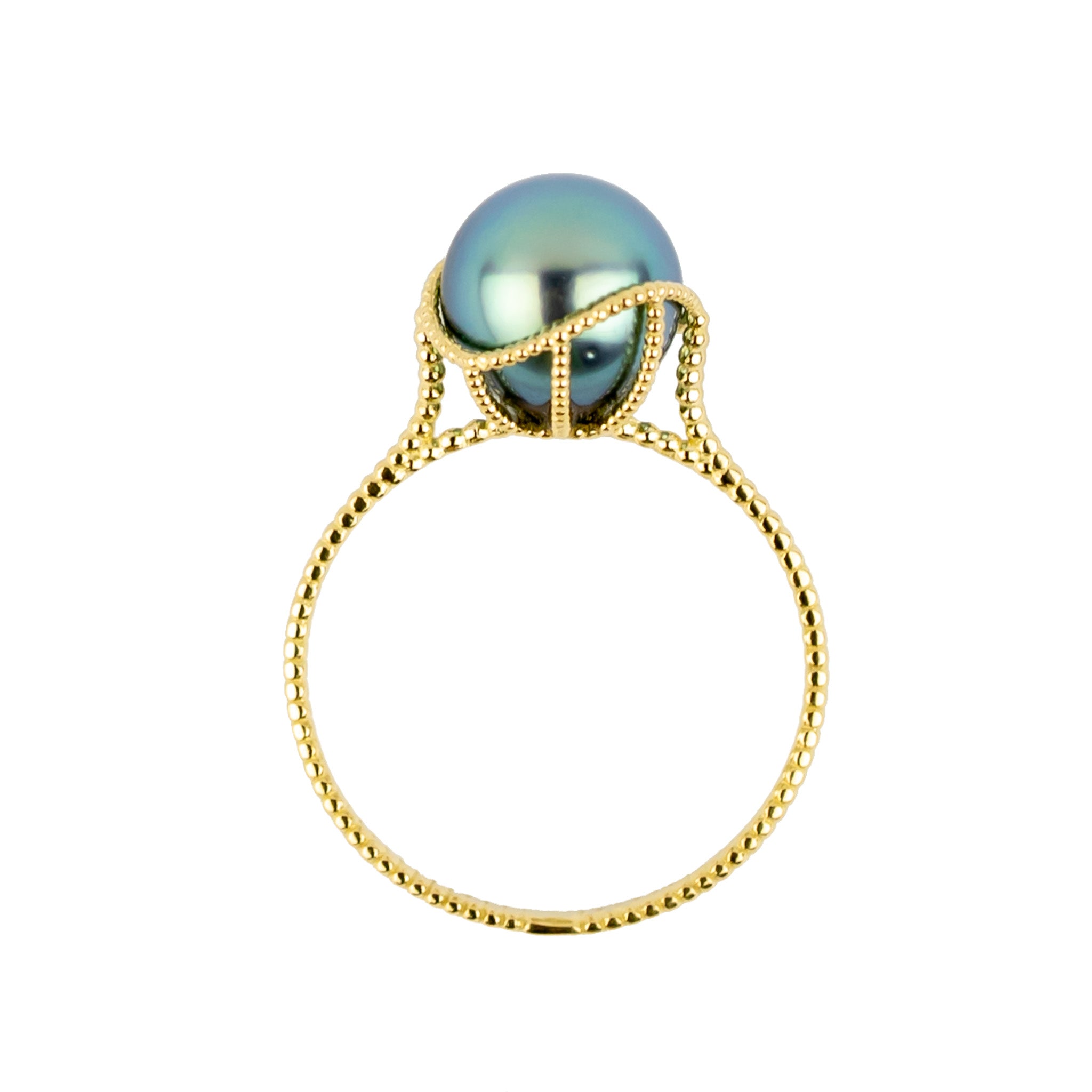 Cyan Tahitian Pearl Mermaid Ring