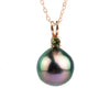 Tahitian Pearl & Peridot Pink Peacock Étoile Necklace on 10K Rose Gold