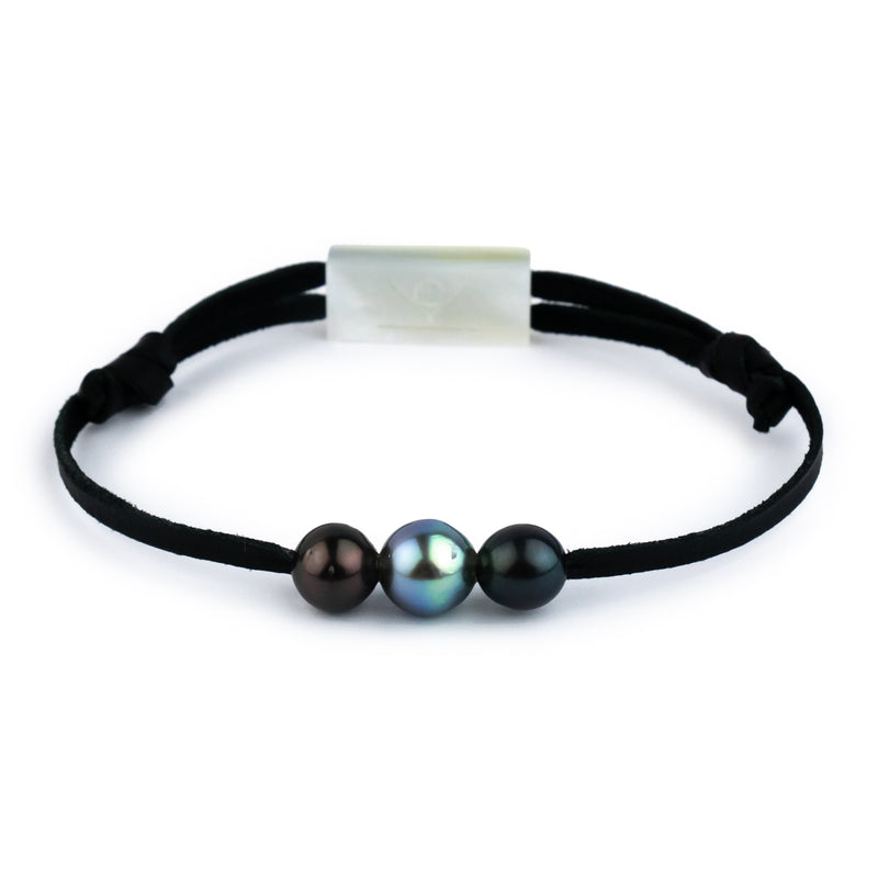 Triple Blue-Black 7.4-8.4mm Mana Bracelet