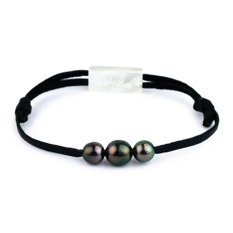 Triple Aubergine Peacock 7.6-8.6mm Mana Bracelet