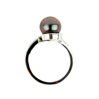 Dark Pink 8.7mm Tahitian Pearl Swirl Ring on Sterling Silver