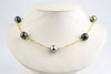 Wild Flower Statement Tahitian Pearl Necklace on 14k Yellow Gold