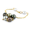 Wild Flower Statement Tahitian Pearl Necklace on 14k Yellow Gold