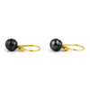 Multi-Colored Circled Tahitian Pearl Gold Vermeil Hook Earrings