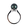Tahitian Pearl & Diamond Fleur-de-lis Ring