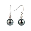 Tahitian Pearl & Diamond Aurora French Hook Earrings on 14K White Gold