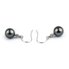 Tahitian Pearl & Diamond Aurora French Hook Earrings on 14K White Gold