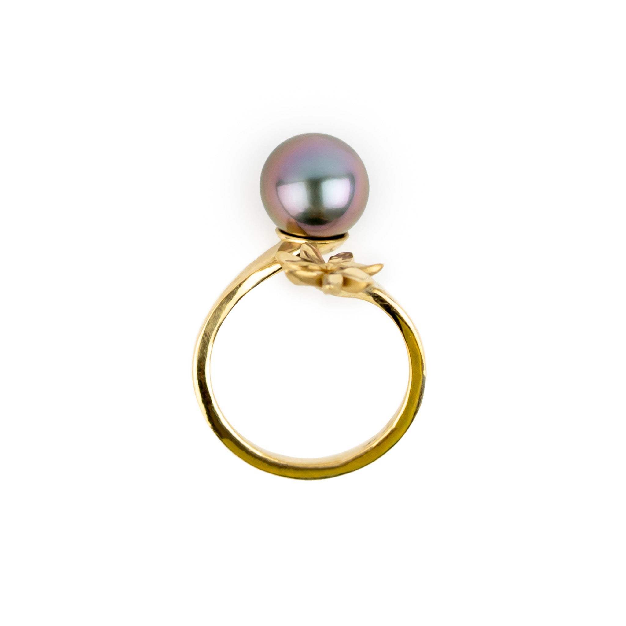 Flashy Pink Tiaré 14K Gold Tahitian Pearl Ring
