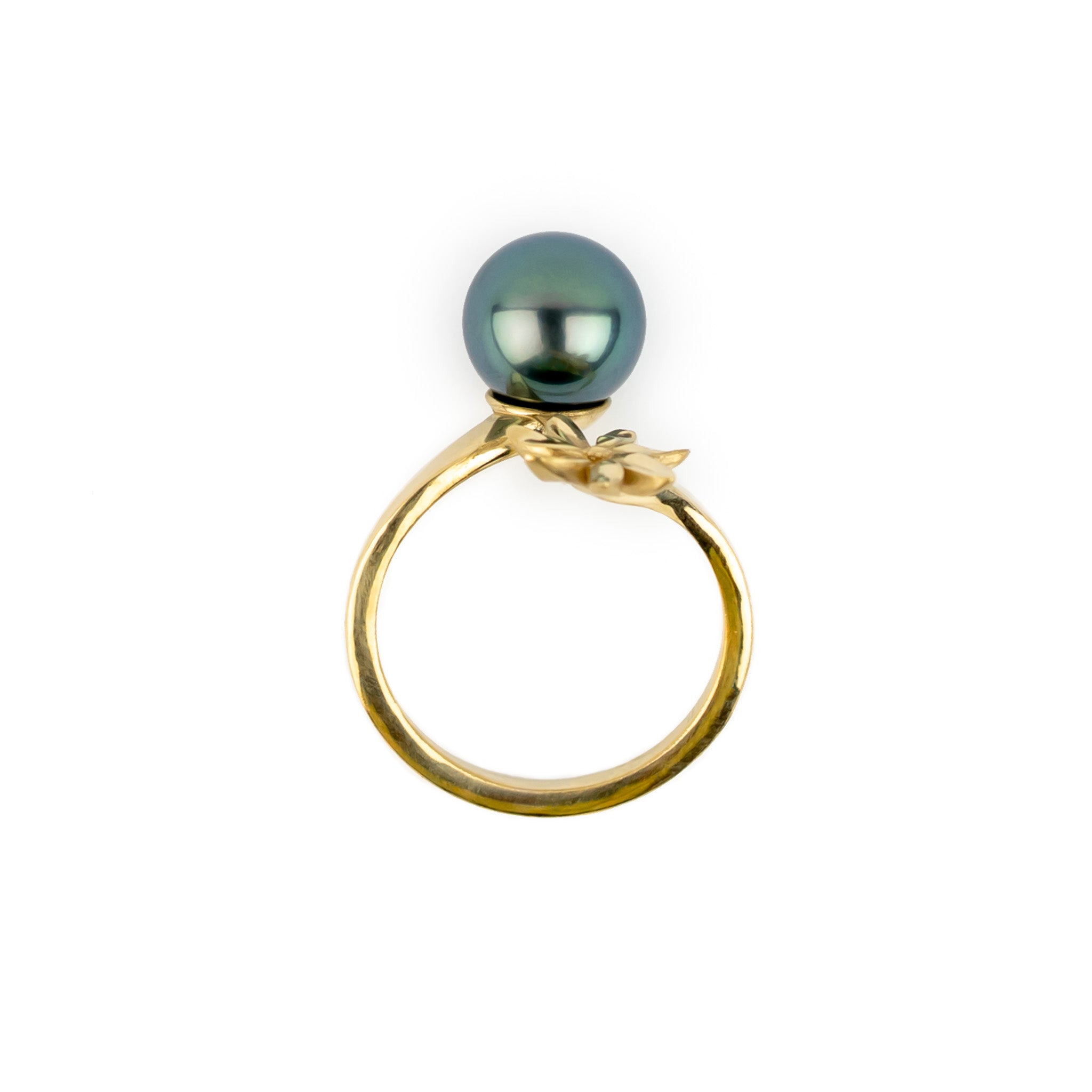 Pacific Blue Tiaré 14K Gold Tahitian Pearl Ring