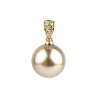 Tahitian Pearl & Diamond 12.9mm Maia Pendant on 14K Yellow Gold