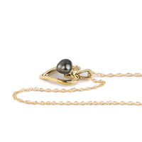 Gold Heart Tahitian Pearl Keshi Necklace
