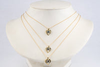 Gold Heart Tahitian Pearl Keshi Necklace