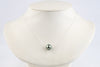 Silvery Blue Green 10mm Tahitian Pearl Solitaire Necklace on Sterling Silver