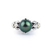 Glowing Green Acropora Tahitian Pearl Ring