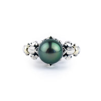Glowing Green Acropora Tahitian Pearl Ring
