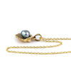 Tahitian Keshi Pearl 14K Yellow Gold Seashell Necklace
