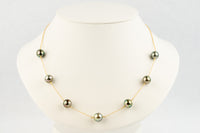 Pastel Rainbow Tin-Cup Tahitian Pearl Necklace on 14/20 Gold Filled