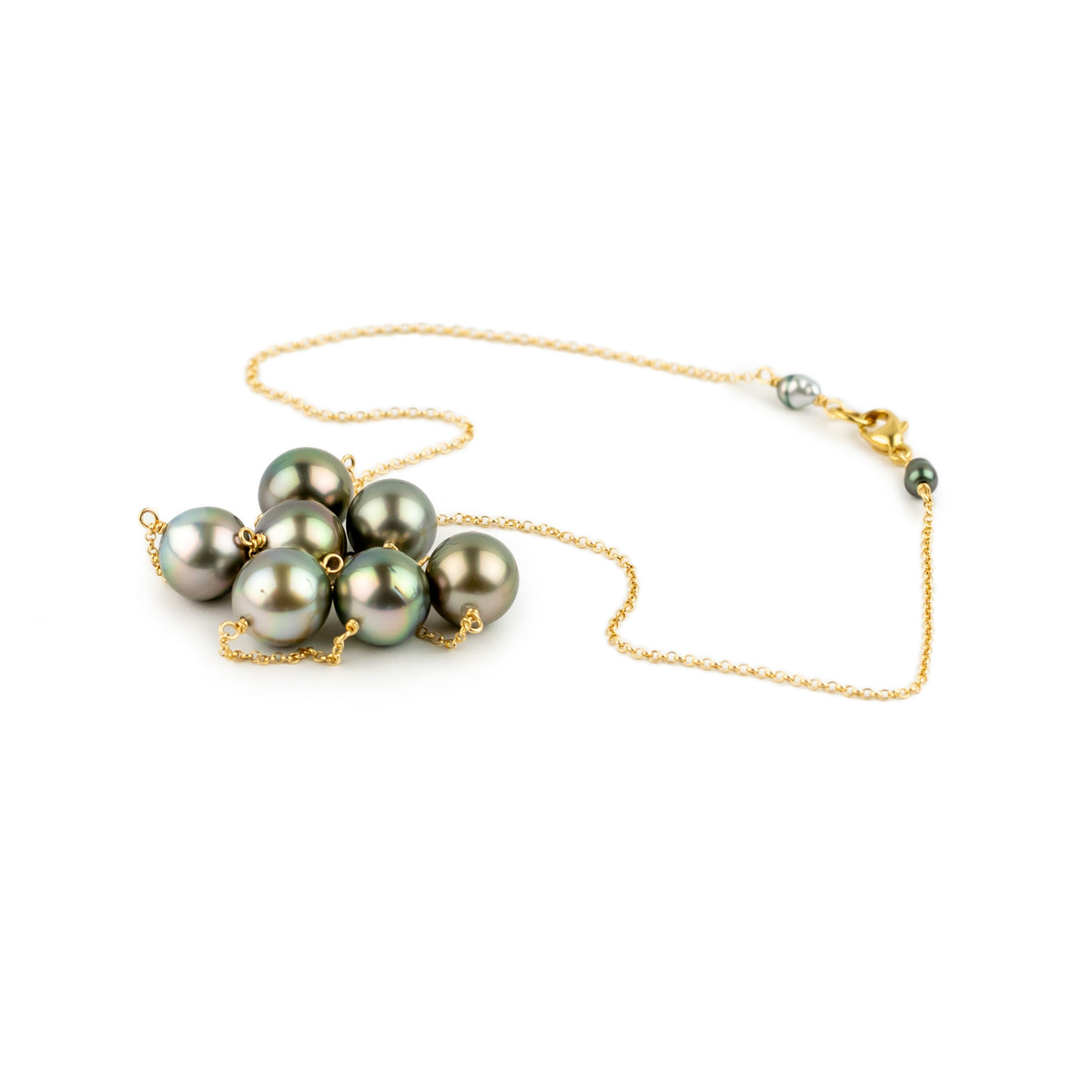 Pastel Rainbow Tin-Cup Tahitian Pearl Necklace on 14/20 Gold Filled