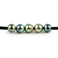 Flashy Peacock Circled Quintuple 8.8-9.5mm Mana Pearl Necklace