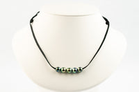 Flashy Peacock Circled Quintuple 8.8-9.5mm Mana Pearl Necklace