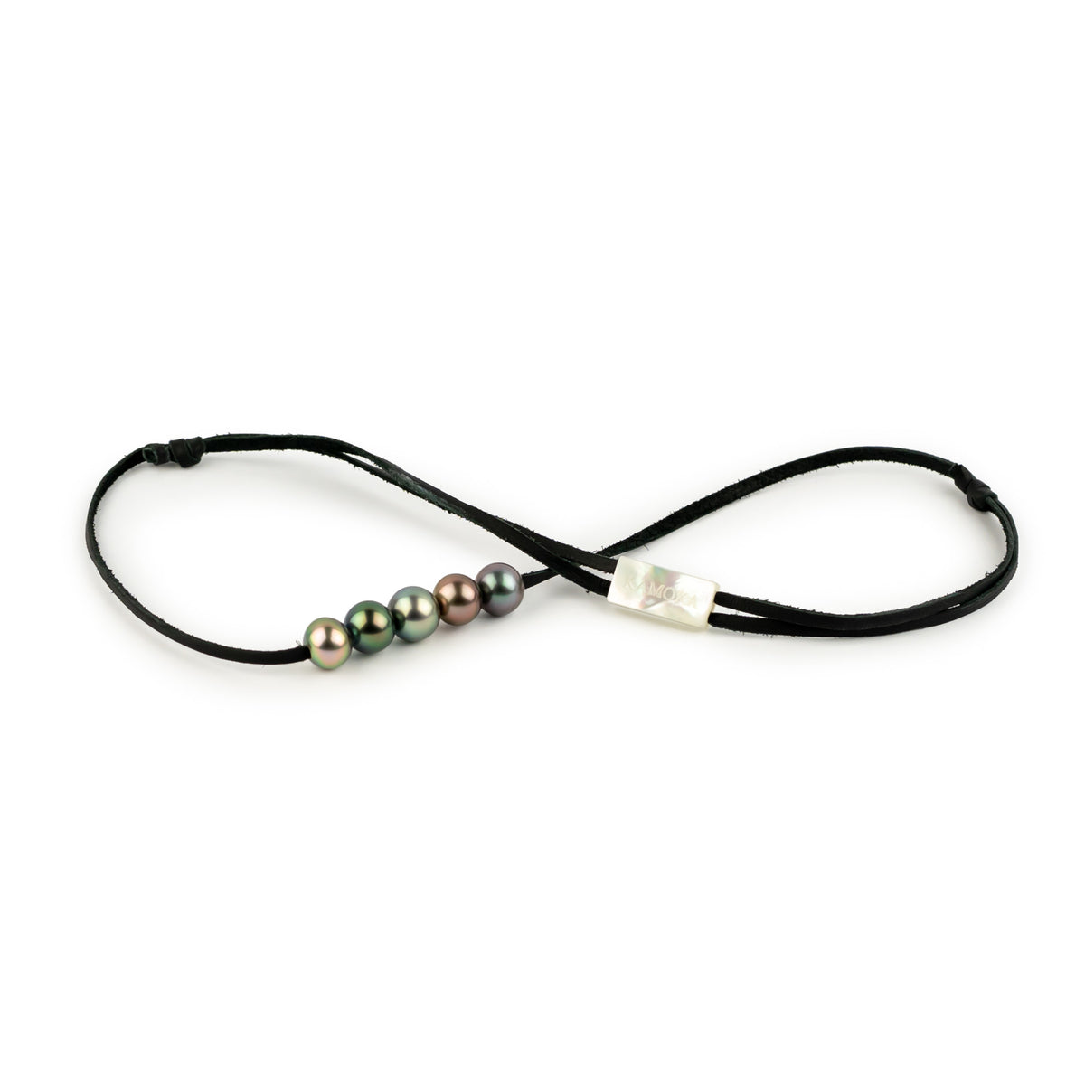 Multicolorful Quintuple 10-10.7mm Mana Pearl Necklace