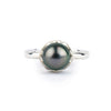 Aubergine Green Rosebud Tahitian Pearl Ring