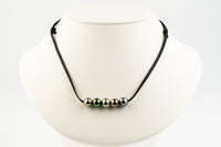 Multicolorful Quintuple 10-10.7mm Mana Pearl Necklace
