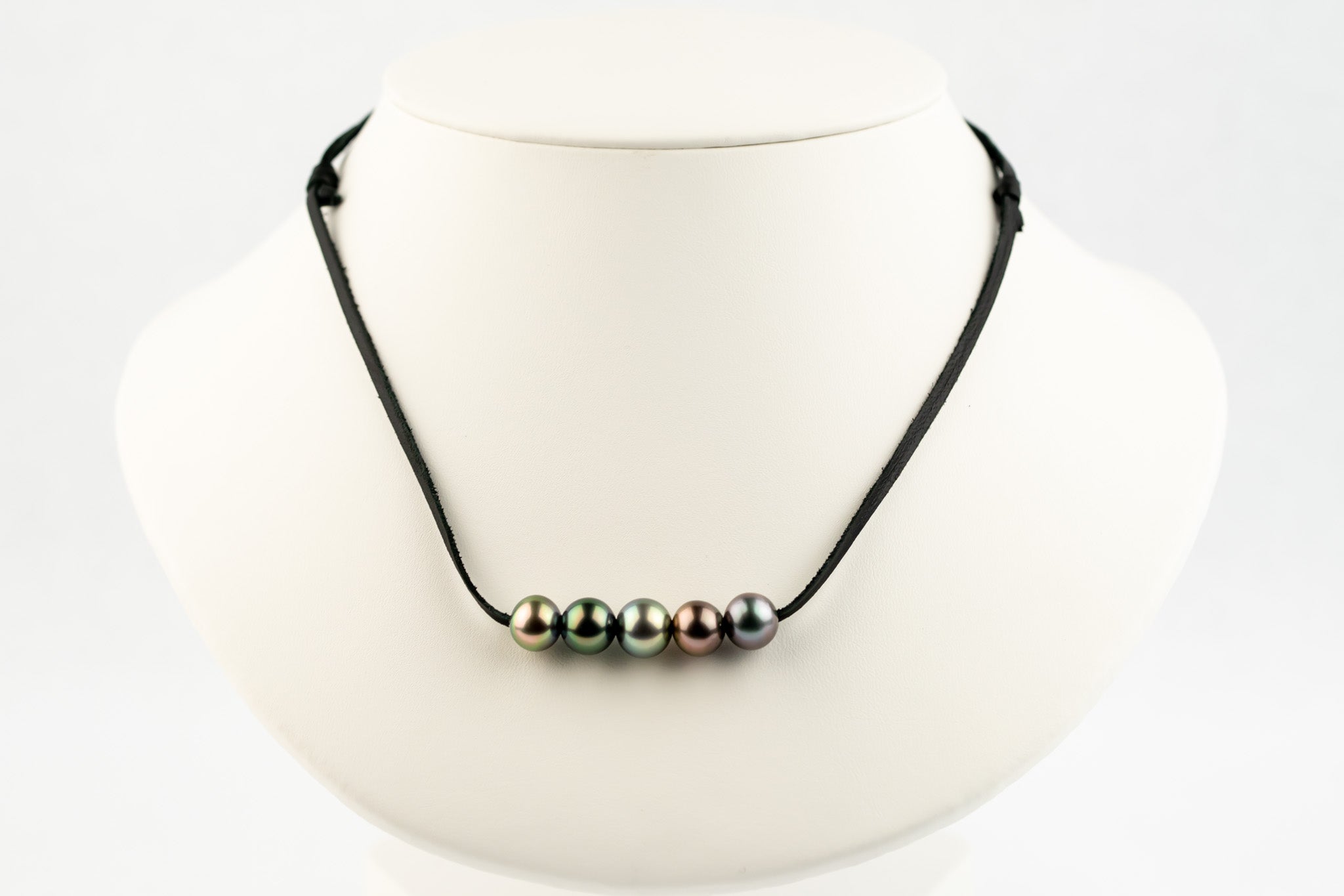 Multicolorful Quintuple 10-10.7mm Mana Pearl Necklace
