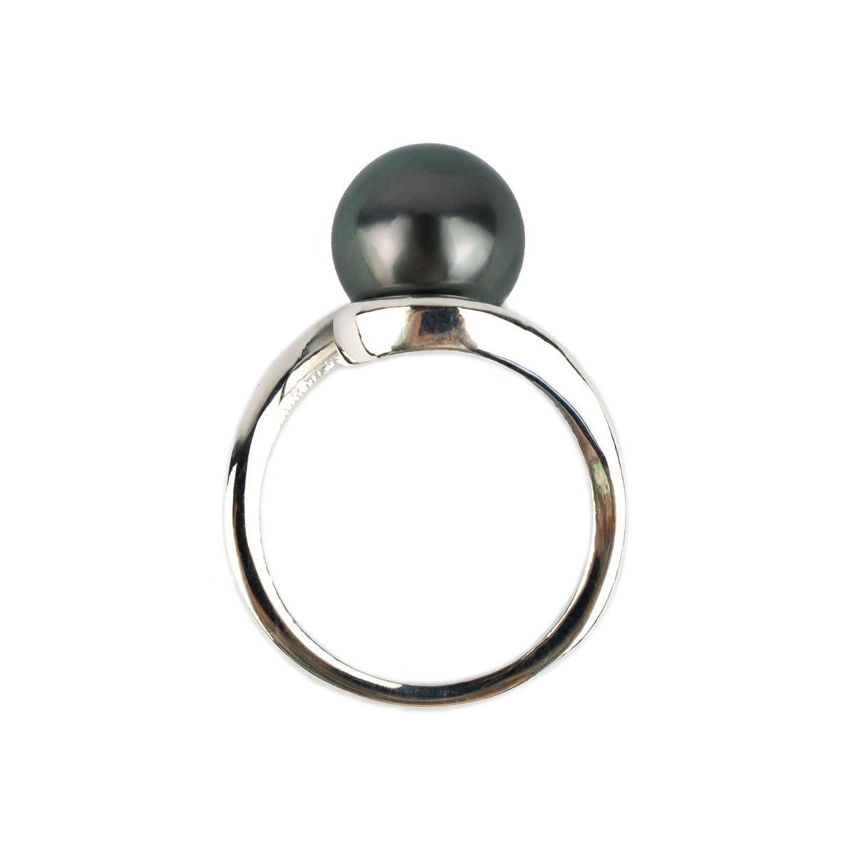 Forest Green 10.2mm Embrace Tahitian Pearl Ring on Sterling Silver