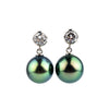 Tahitian Pearl & Diamond Nova Earrings on 14K White Gold