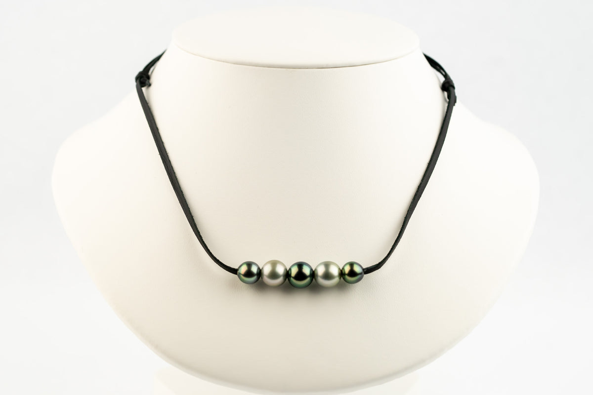 Tropical Rainforest Quintuple 9.1-10.9mm Mana Pearl Necklace