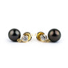 Tahitian Pearl & Diamond Nova Earrings on 14K Yellow Gold