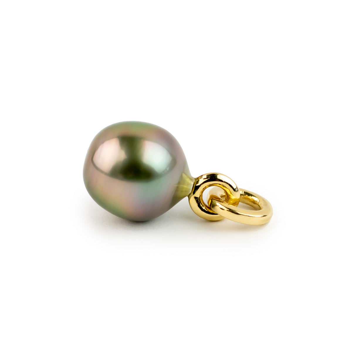 Pink Guava 11.1mm Tahitian Pearl Rava Pendant on 14K Yellow Gold