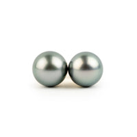 Silvery Blue 9.2-9.7mm Tahitian Pearl Stud Earrings