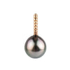Purple Green 9mm Tahitian Pearl Pendant on 14K Rose Gold
