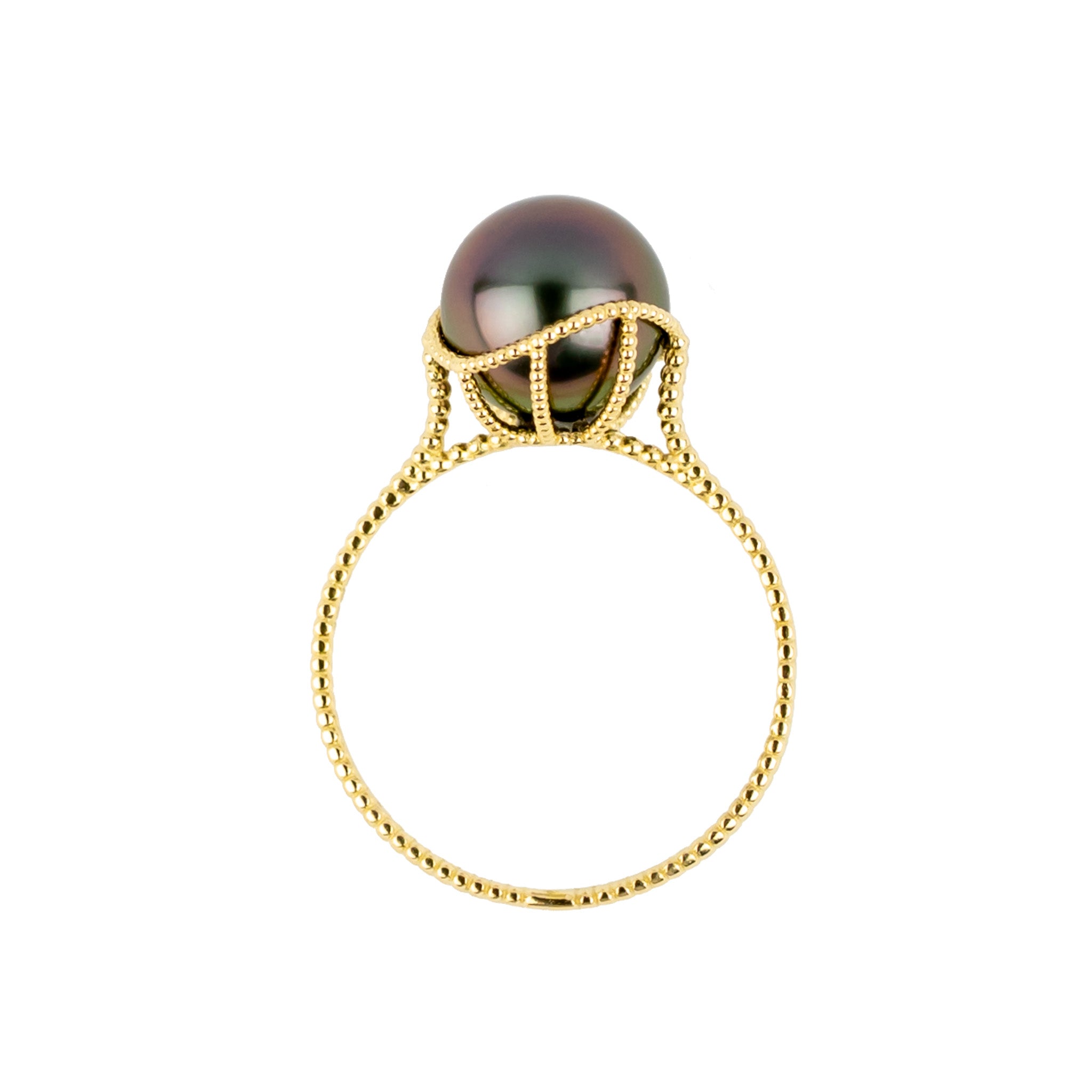 Plum Flash Tahitian Pearl Mermaid Ring