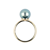 Sky Blue 9.7mm Tahitian Pearl Ring on 14K White Gold