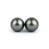 Dark Silvery 10-10.6mm Tahitian Pearl Statement Stud Earrings