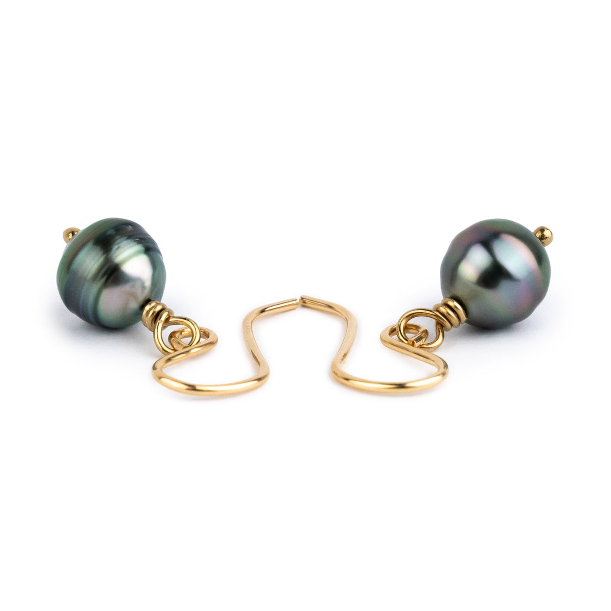 Multi-Colorful Circled Tahitian Pearl Dangles on 14/20 Gold-Filled