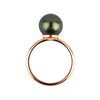 Glorious Green 10.2mm Tahitian Pearl Ring on 14k Rose Gold