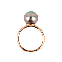Pink Green 10.4mm Tahitian Pearl Ring on 14k Rose Gold