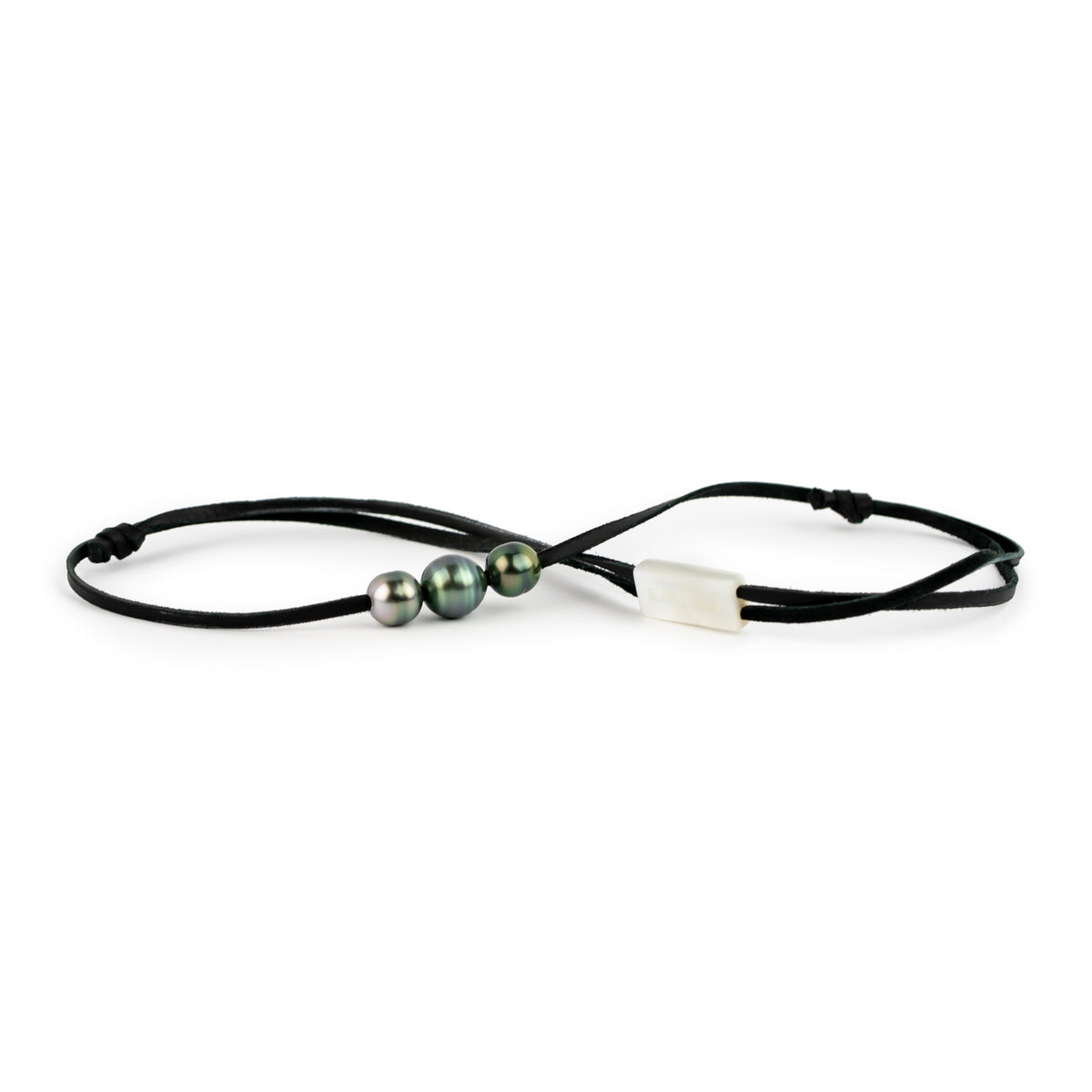 Blue Green Peacock Circled 9-10.8mm Triple Eimeo Mana Necklace