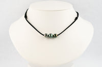 Blue Green Peacock Circled 9-10.8mm Triple Eimeo Mana Necklace