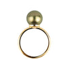 Pistachio Green 10.1mm Tahitian Pearl Ring on 14k Yellow Gold