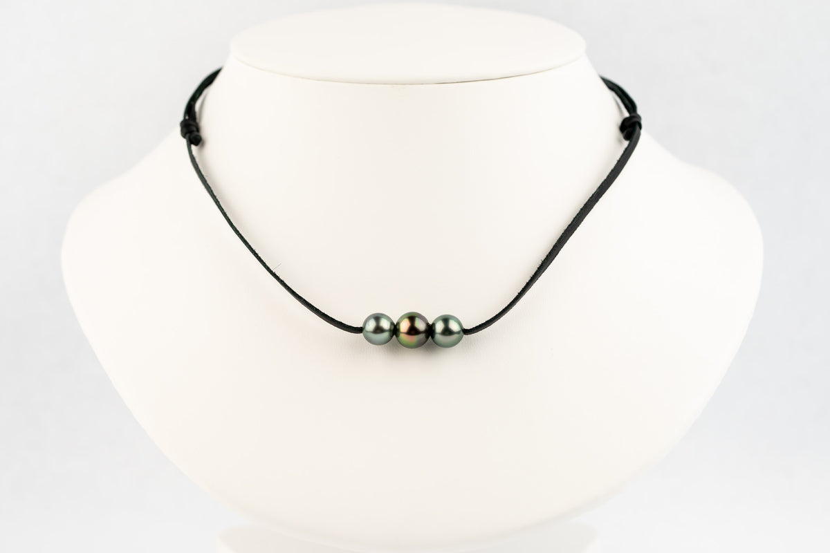 Rain & Fire 9.2-10.9mm Triple Eimeo Mana Necklace